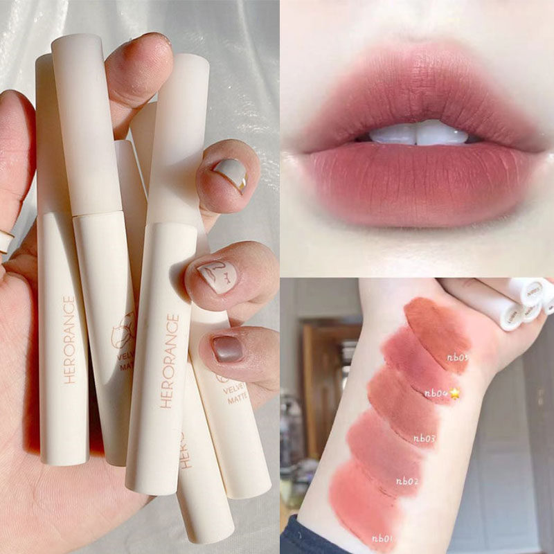Red recommended small milk tube slim slim glaze velvet matte fog surface to show students can not cut the lipstick red woman