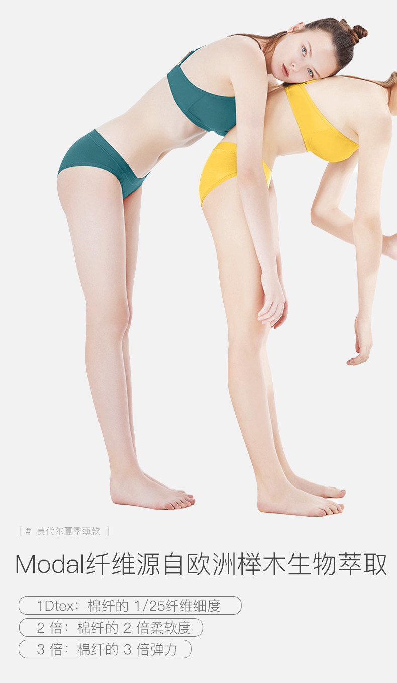 轻一 蒛一新店 女莫代尔抗菌内裤 5条 图2