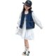 Girls' dresses spring and autumn 2024 new style children's small fragrant denim vest big children's spring suit skirt