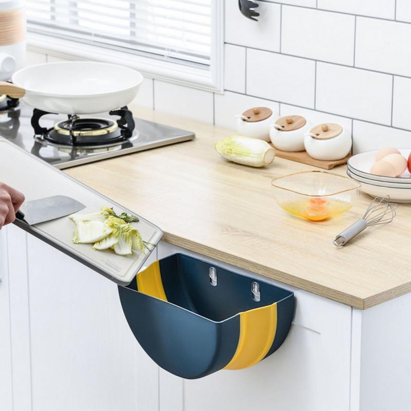 Wall Mounted Folding Trash Can Cabinet Kitchen Door Toilet H