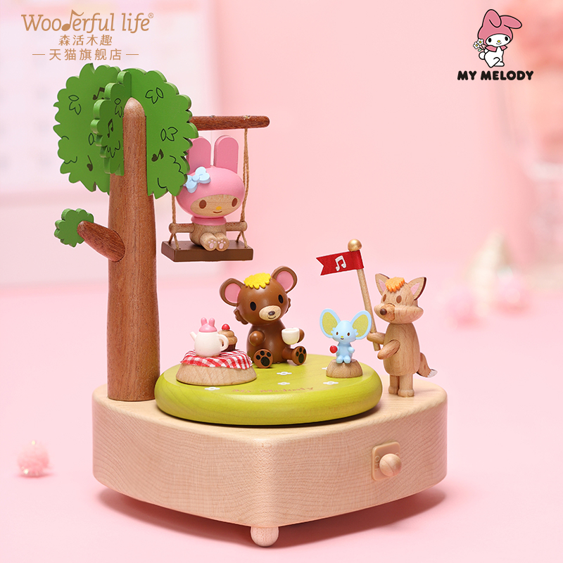 Sen Live Wood Anecdote Wood Music Box Sankyo Octaonic Box Merleti Dream Pendulum to send Girl a birthday present-Taobao