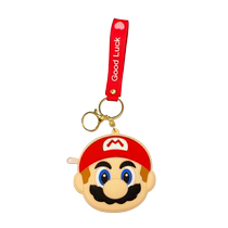 Creative Cartoon Cute Mario Coin Purse Keychain Pendant Mini Portable Headphone Bag Coin Storage Bag for Women