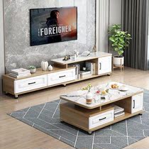 New European style rounded corners minimalist modern TV cabinet Tea Table Combinations Small-type tempered glass Tea Table Table Living Room