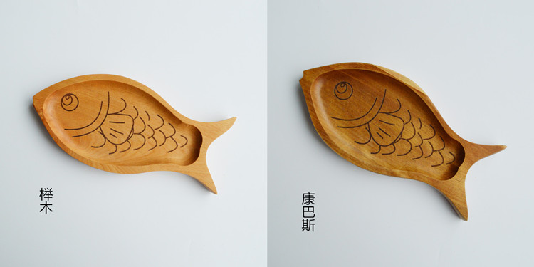 Đĩa gỗ Nhật Bản Tấm hình cá sáng tạo, món ăn, bánh ngọt, món ăn, món ăn nhẹ, dưa, món trái cây, bộ đồ ăn bằng gỗ tự nhiên - Tấm khay gỗ trang trí