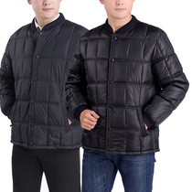 Winter mens cotton-padded jacket light and thin down cotton-padded jacket loose large size middle-aged and elderly mens tooling warm liner cotton-padded jacket
