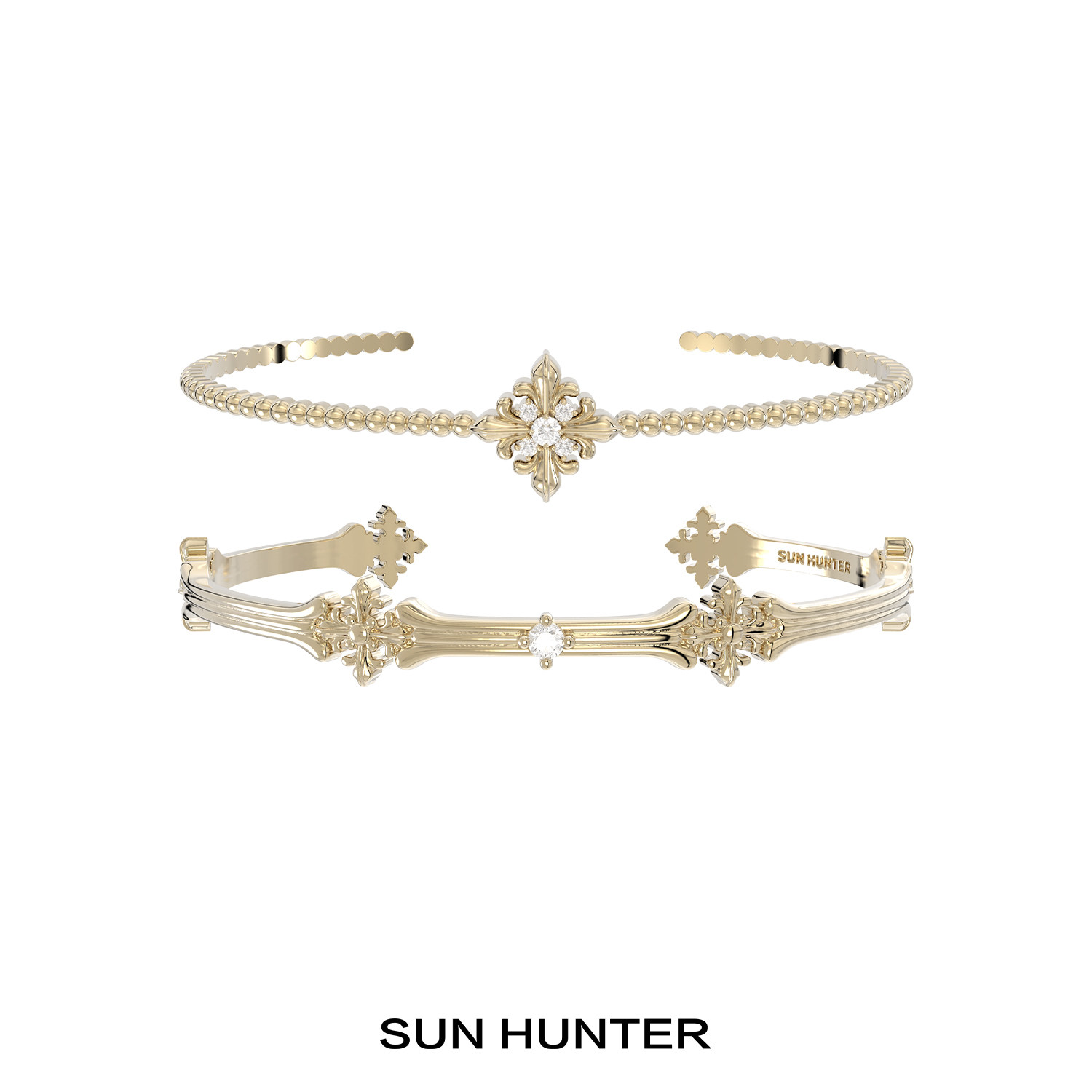 三横SUN HUNTER原创鸢尾花手镯简约高级感美拉德饰品法式复古轻奢