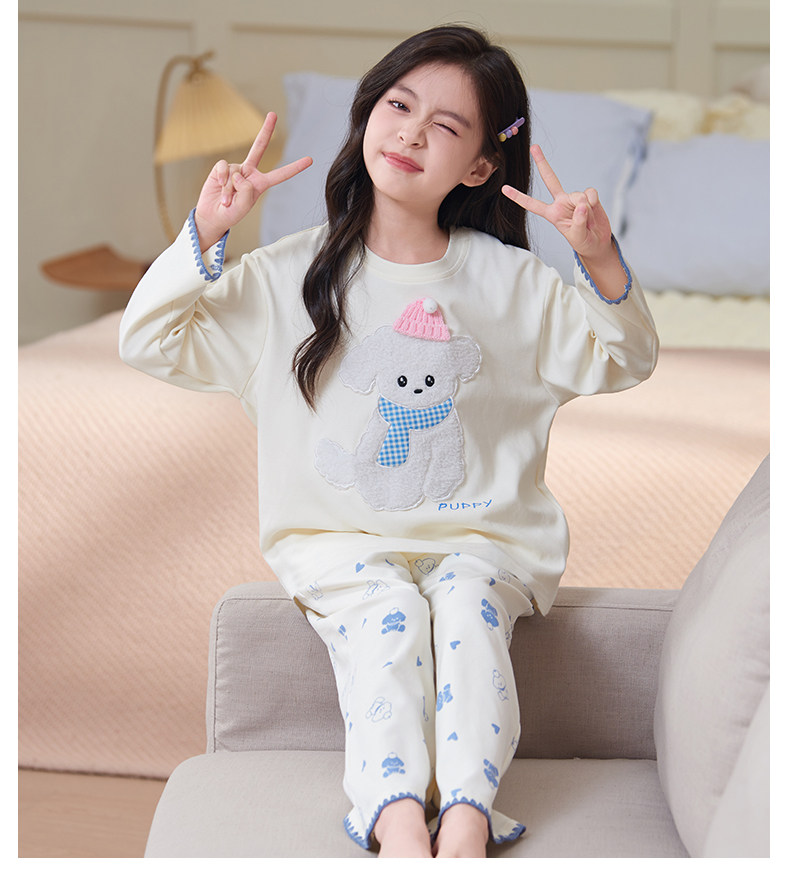 女童睡衣秋季儿童纯棉全棉长袖薄款女孩大童春秋款家居服套装新款 — 11