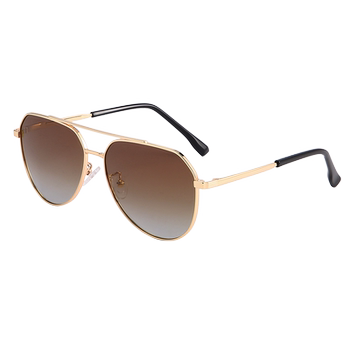 New polarized sunglasses men's driving mirror gold frame tea sheet