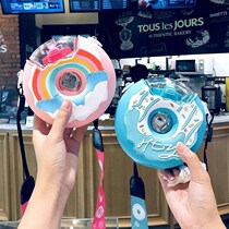 Children's cup girls summer donut kettle baby sipette cup go out to carry drinking cup strap water bottle