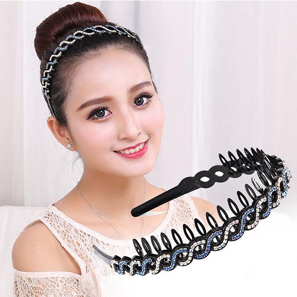 Hairband with teeth anti-slip Korean simple rhinestone hairpin all-match female hairpin top clip wash face headdress clip headband