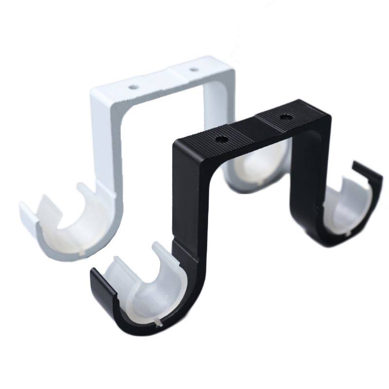 2pcs Double Curtain Rod Brackets Window Hardware Hook Holder