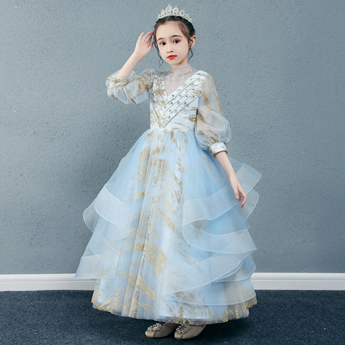 Элитное осеннее вечернее платье, детский наряд маленькой принцессы, костюм, подарок на день рождения, благородный крой