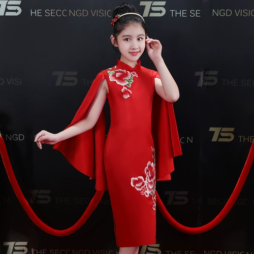 Летнее тонкое ципао, классическая детская осенняя юбка, костюм, китайский стиль