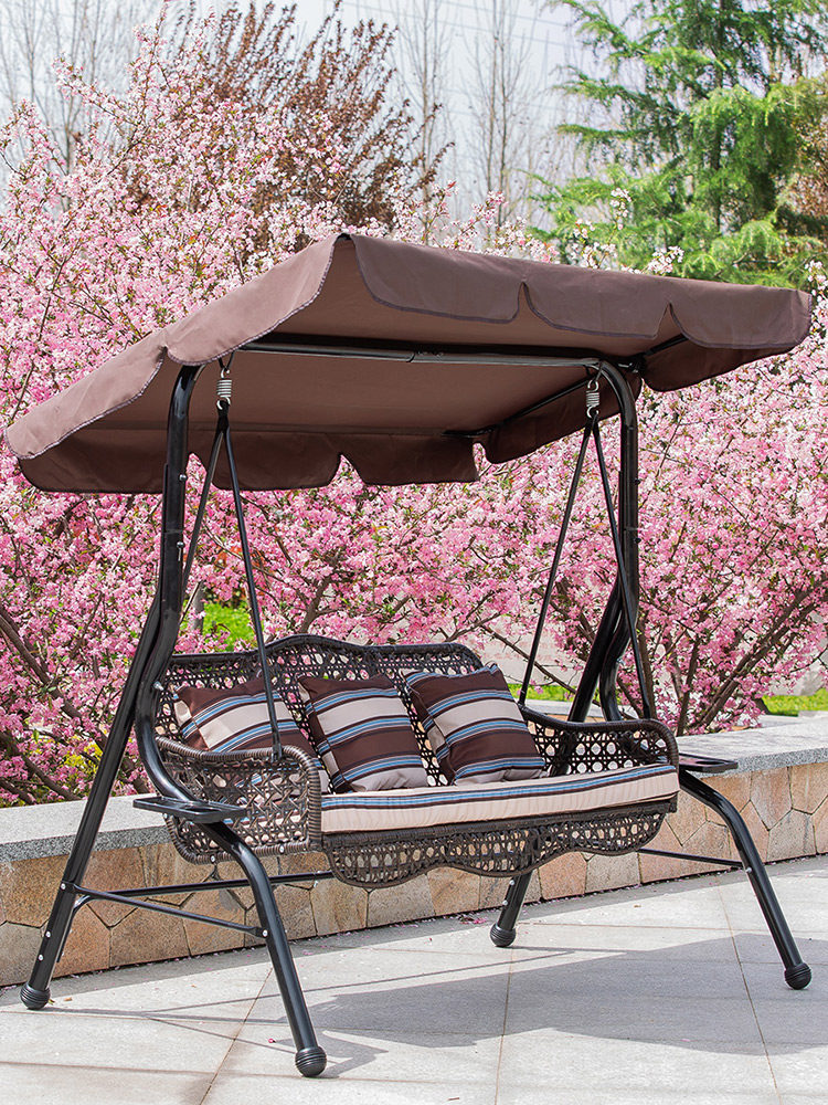 Outdoor Patio SWING SET FOR HOME IRON ART HANGING CHAIR DOUBLE OUTDOOR BALCONY LEISURE NET RED CRADLE HAMMOCK HANGING BASKET ROCKING CHAIR