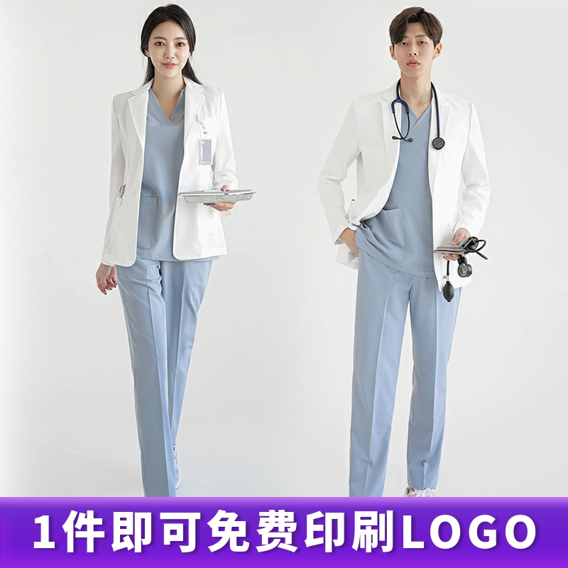 Peili white coat spring female beauty salon oral dentist work clothes men's hand washing clothes high-end hand brushing clothes men