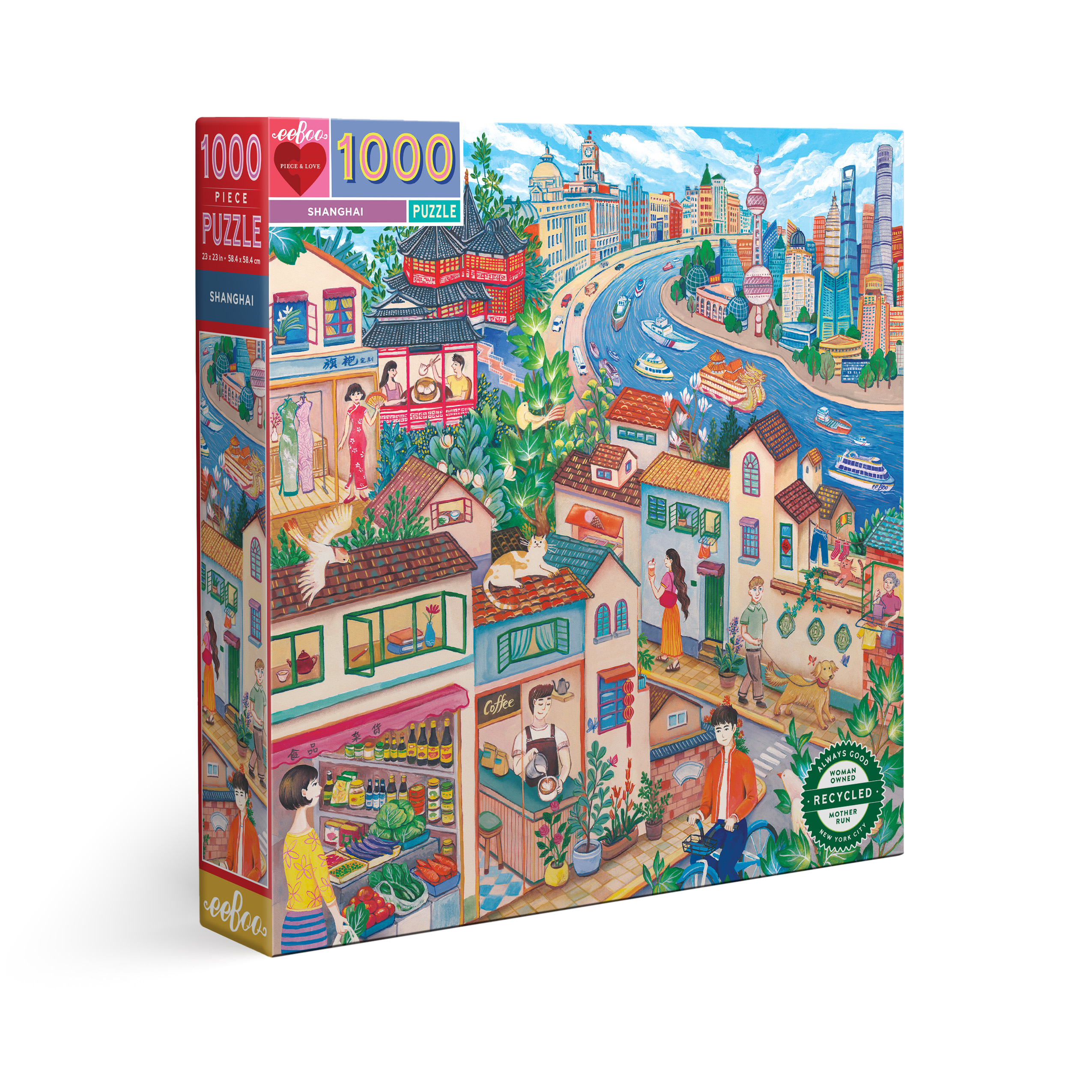 American imported puzzle eeboo city series 1000 pieces of Christmas New Year gift toy puzzle stress relief healing