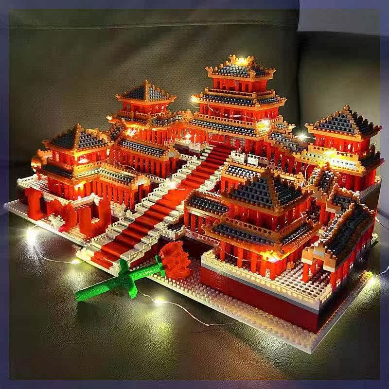 Racing Sunshine Preferred Atrium's Palace Yellow Crane Tower Taj Mahal Swan Lake Toy Micro Drill Grain 6