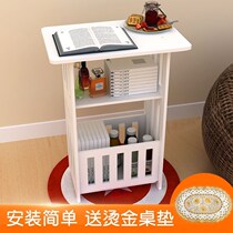 Multifunctional simple tea table with storage layer square double-layer small table small apartment mini space-saving coffee table
