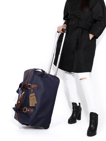 Ditd Trolley Bag Foldable Travel Bag for Women and Men, Oxford Cloth Lightweight Short-Distance Large-Capacity Carry-On Luggage Bag