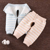 Freshmen infant warm cotton pants male and female baby autumn and winter no bones double press buckle adjustable three-layer clip cotton open crotch pants