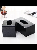 Fashion black wooden tissue tissue tissue tissue tissue box Napkin box Carton carton cartridge cartridge