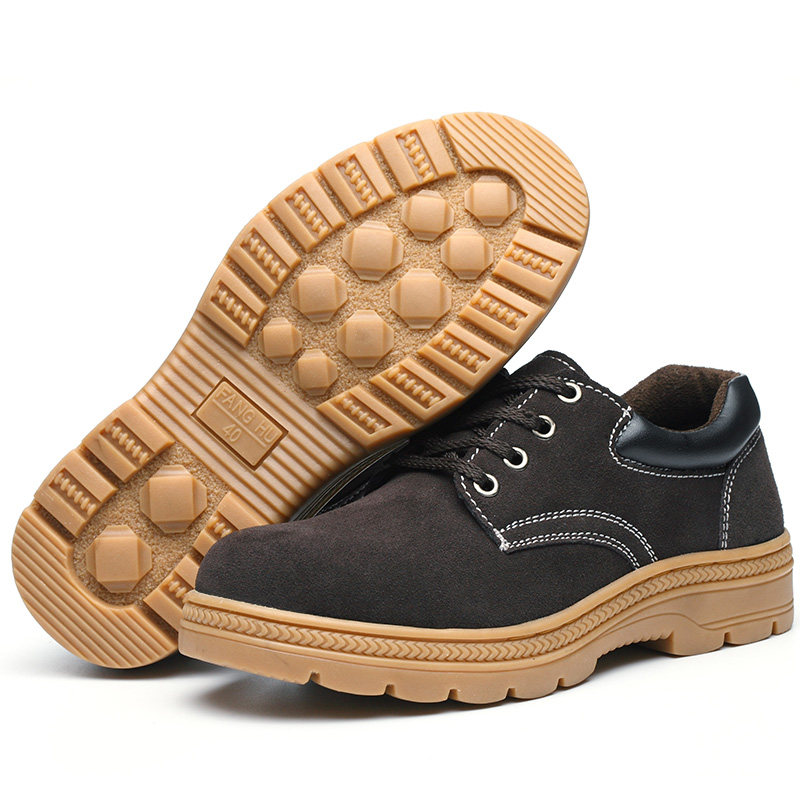 Large Terrace Mountain Camel Labor Protection Shoes Ladle Head Male Breathable Anti-Smashing Puncture Proof Bull Fascia Bottom Four Seasons Safety