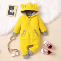 Newborn Baby Winter Clothes Solid Long Sleeve Bear Ear