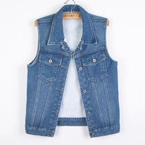 S-6XL Denim Vest Autumn Winter Women Velvet Warm Sleeveless