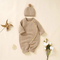 Baby Girls Rompers Clothes Autumn Solid Long Sleeve Knitted