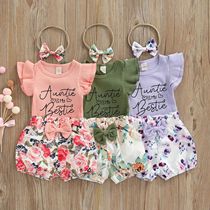 Infant Baby Girl’s Tops and Shorts Set Fashion Letter Fly