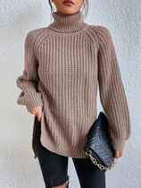 2023 New Winter Sweater Women Mid Length Raglan Sleeves