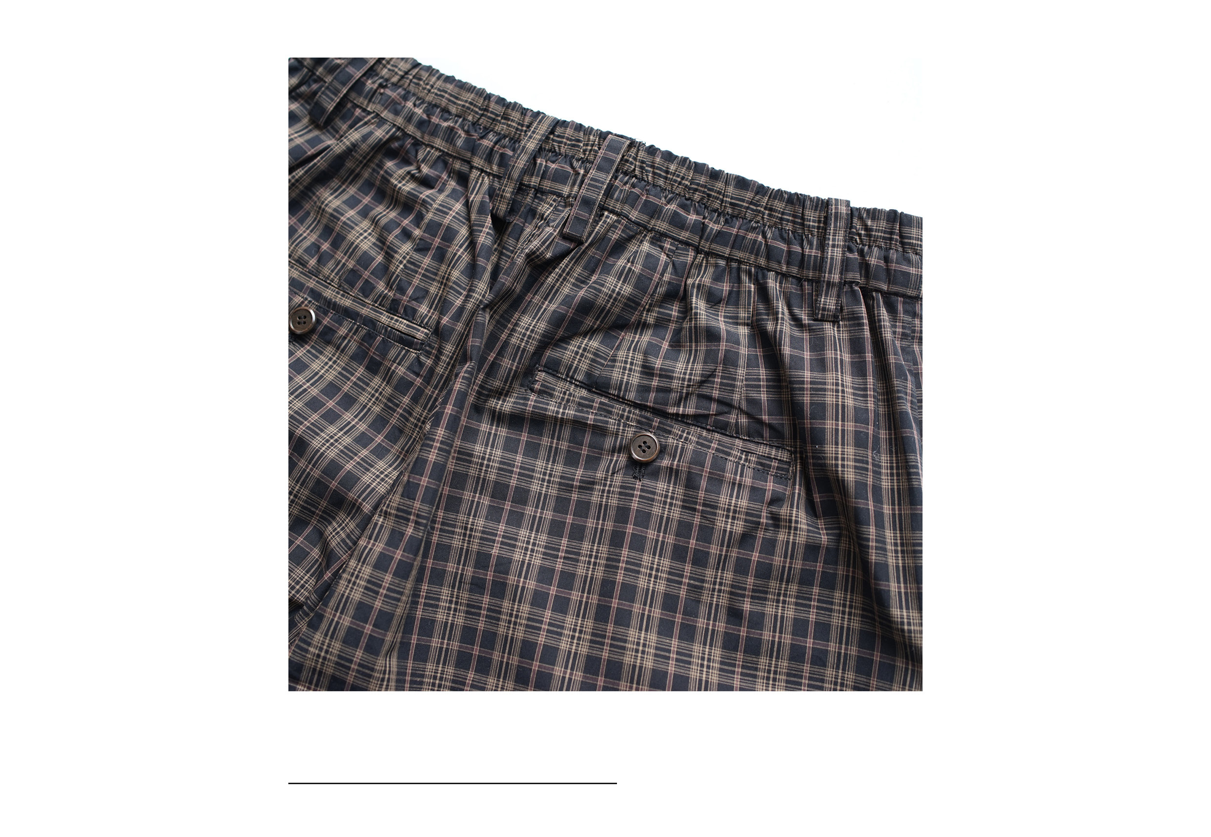WidePantsチェック柄ルーズフィット和生地ダブルプリーツ春夏