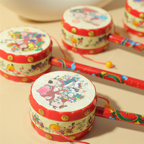 Plastic New Year pictures rattle drum newborn infants baby traditional educational bell early education auspicious peace drum