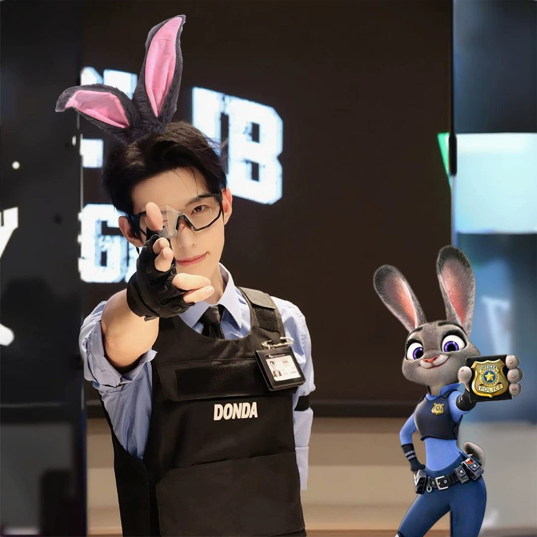 Дисней, кролик для взрослых мужчин и женщин, костюмированный cosplay, полицейский, хэллоуин