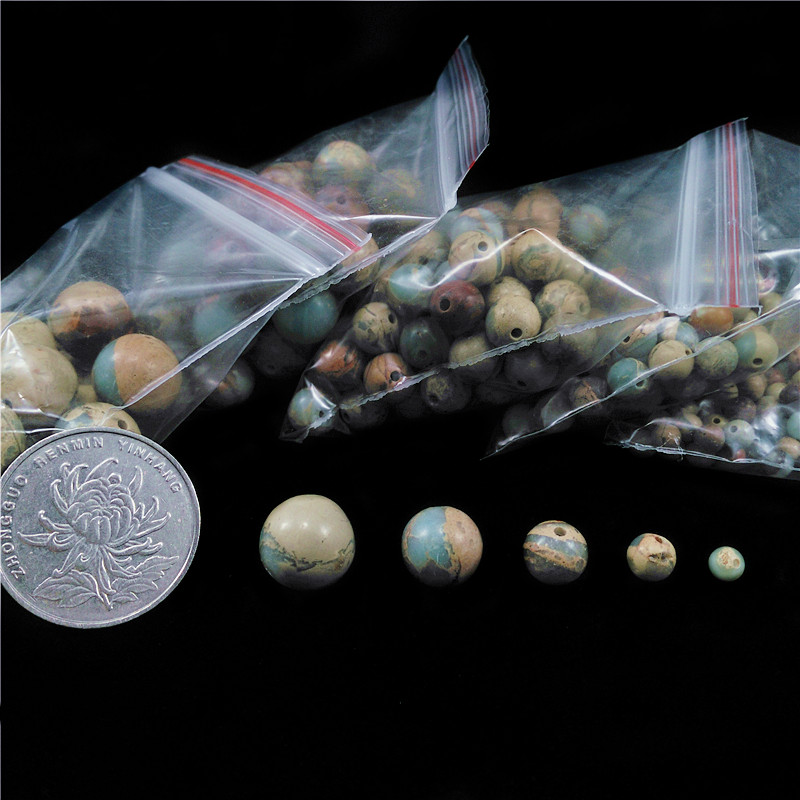 Natural Shoushan Stone Round Beads DIY Accessories Tibetan Barrel Beads Buddha Beads Bracelet Beads Beads Wearing Beads Raw Ore Bracelet