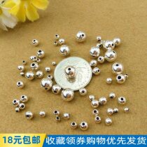 Copper-plated silver-plated round beads bracelet anklet set beads burning diy bracelet round beads spaced beads Tibetan silver small pendant handmade materials