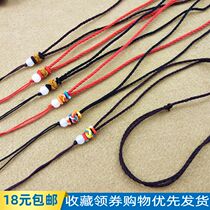 White bead color buckle necklace rope DIY handmade new necklace rope jewelry lanyard agate emerald lanyard jewelry