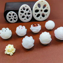 Imitation white jade bodhi lotus diy mobile phone pendant lotus root piece bodhi lotus bead pendant pendant resin beads