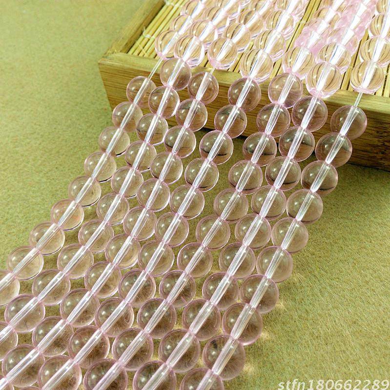 Pink Crystal Glass Beads Loose Beads DIY Handmade Beaded Crystal Beads Bracelet Necklace Loose Beads Beads