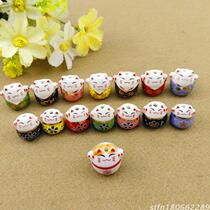 Colored cat plum flower Jingdezhen ceramic lucky cat Zhaocai diy jewelry accessories ceramic car hanging ceramic cat