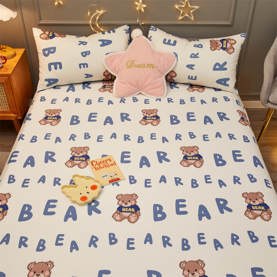Cute pure cotton fitted sheet one piece cotton children's non-slip fixed bedspread sheet 1 2 bed sets 1 5m all-inclusive 1 8m
