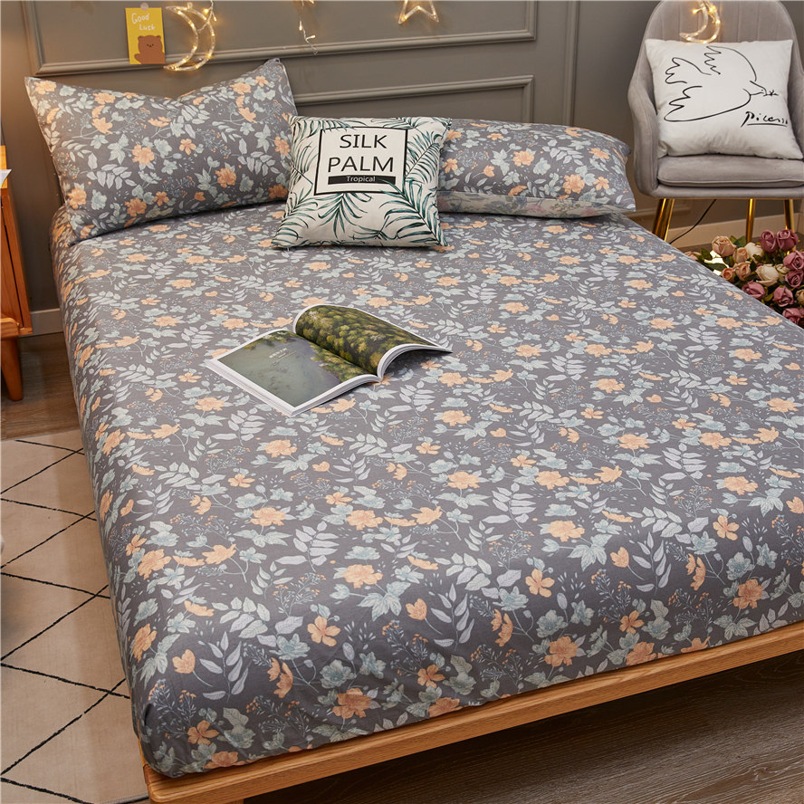 Retro pure cotton fitted sheet single piece cotton thickened three-piece set children's bedspread 1 5m bed sheet bed cover all-inclusive 1 8m