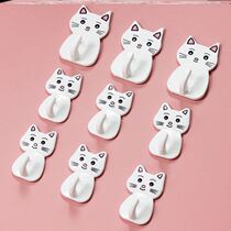 Net Red Hook Japan-ROK Cute Kitty strong adhesive Sticky Hook Dormitory White Grey Wall Powerful Sticky Hook with fine print