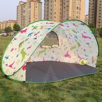 Simple tent outdoor free to build fully automatic beach account 3-4 people speed open sun protection and fishing park Leisure