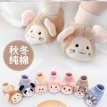Baby plush footwear Sox fall winter anti-fall infant home floor shoes autumn winter baby high cylinder learning step shoes out for winter