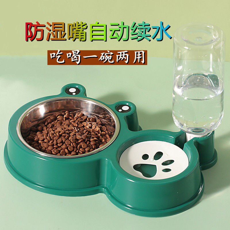 Cat Bowl Dog Bowl double bowl Pet Automatic Drinking Cat Basin Dog Basin Anti-Peppy Dog Bowl Bowl Rice Bowl Cat Supplies
