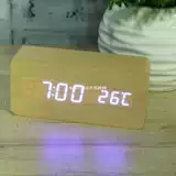 Современный деревянный дерево USB/AAA цифровой светодиодный календарь будильника.