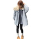 Retro Casual Versatile Patchwork Lamb Collar Parka 2025 Winter Thickeneded Warm Jacket Cotton Jacket