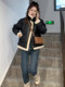 Fur-in-one sherpa jacket for women in autumn and winter plus velvet and thickened outer wear warm motorcycle jacket small short jacket