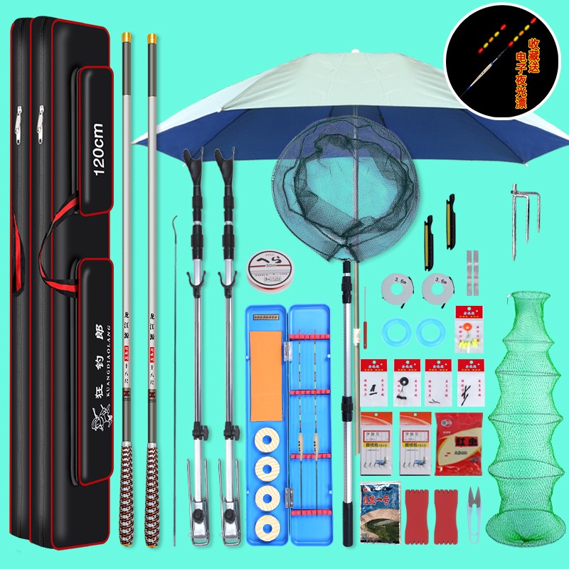 Fishing Rod Suit Combination Full Set Fishing Rod Hand Rod 28 Tune Ultralight Gear 4 5 m 5 4 m Crucian Fishing Rod